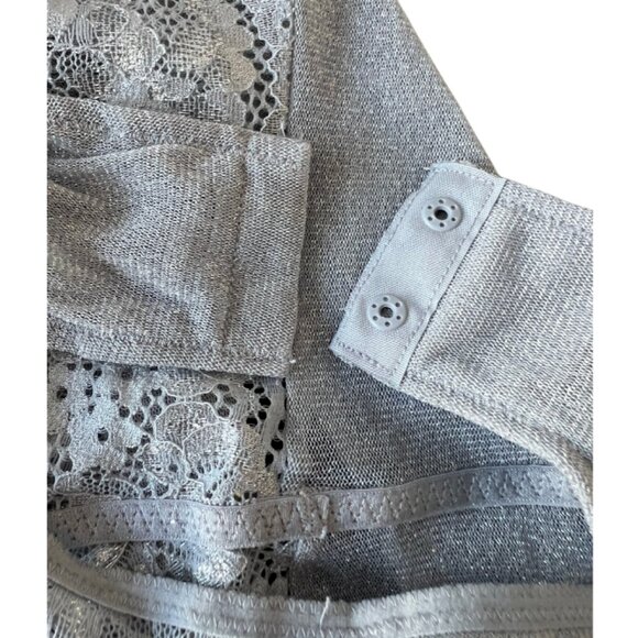 La Senza Lace Bodysuit + snaps / Size L / Grey-Silver - Picture 4 of 6